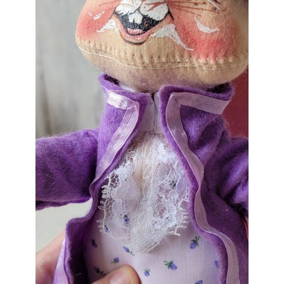 Annalee 1990 Easter Bunny parade baton purple rabbit - Picture 11 of 12